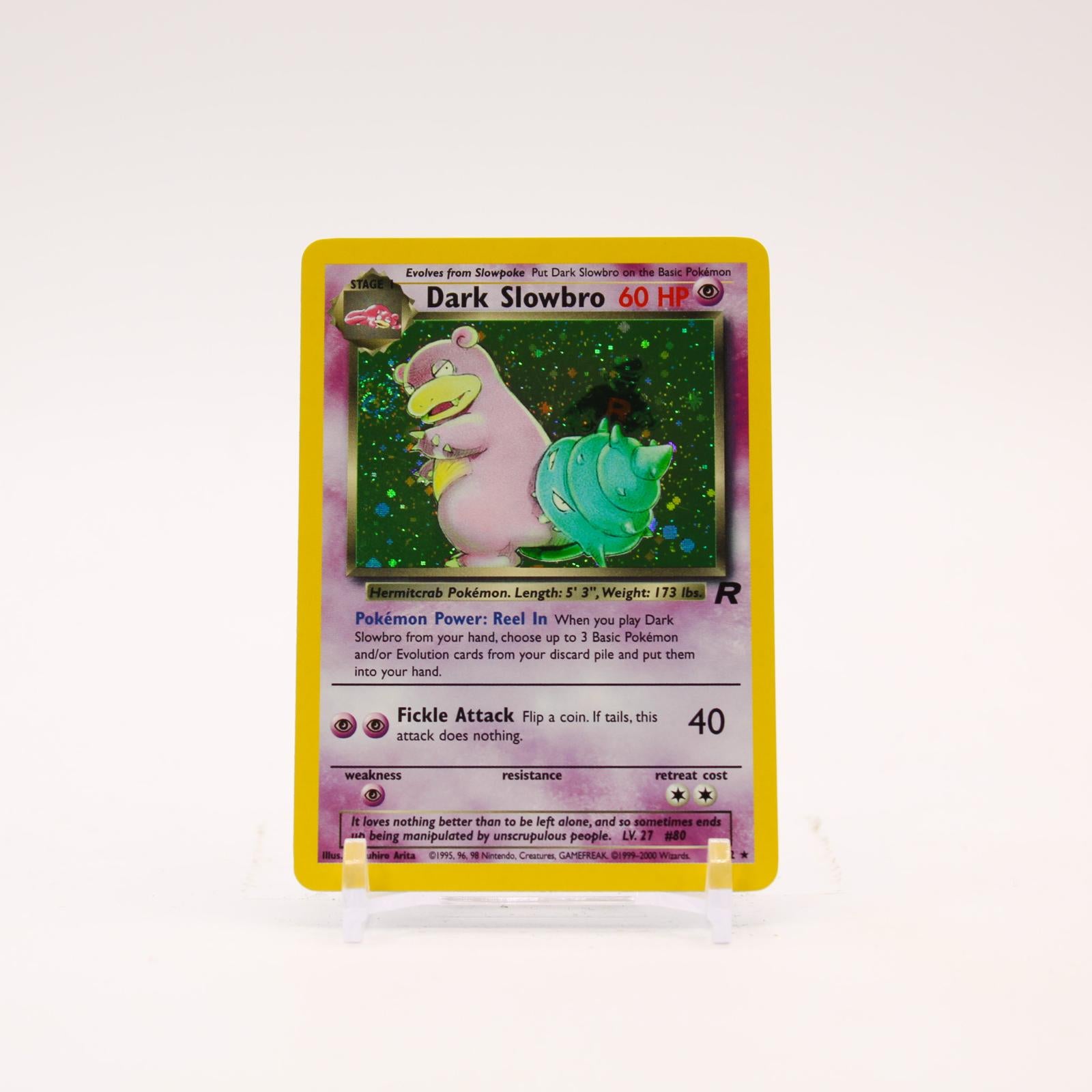 Dark Slowbro - 12/82 Team Rocket Unlimited Holo Rare SWIRL Pokemon - NM/LP