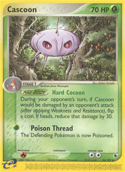 Cascoon - 26/109 Ruby & Sapphire Uncommon Pokemon - NM