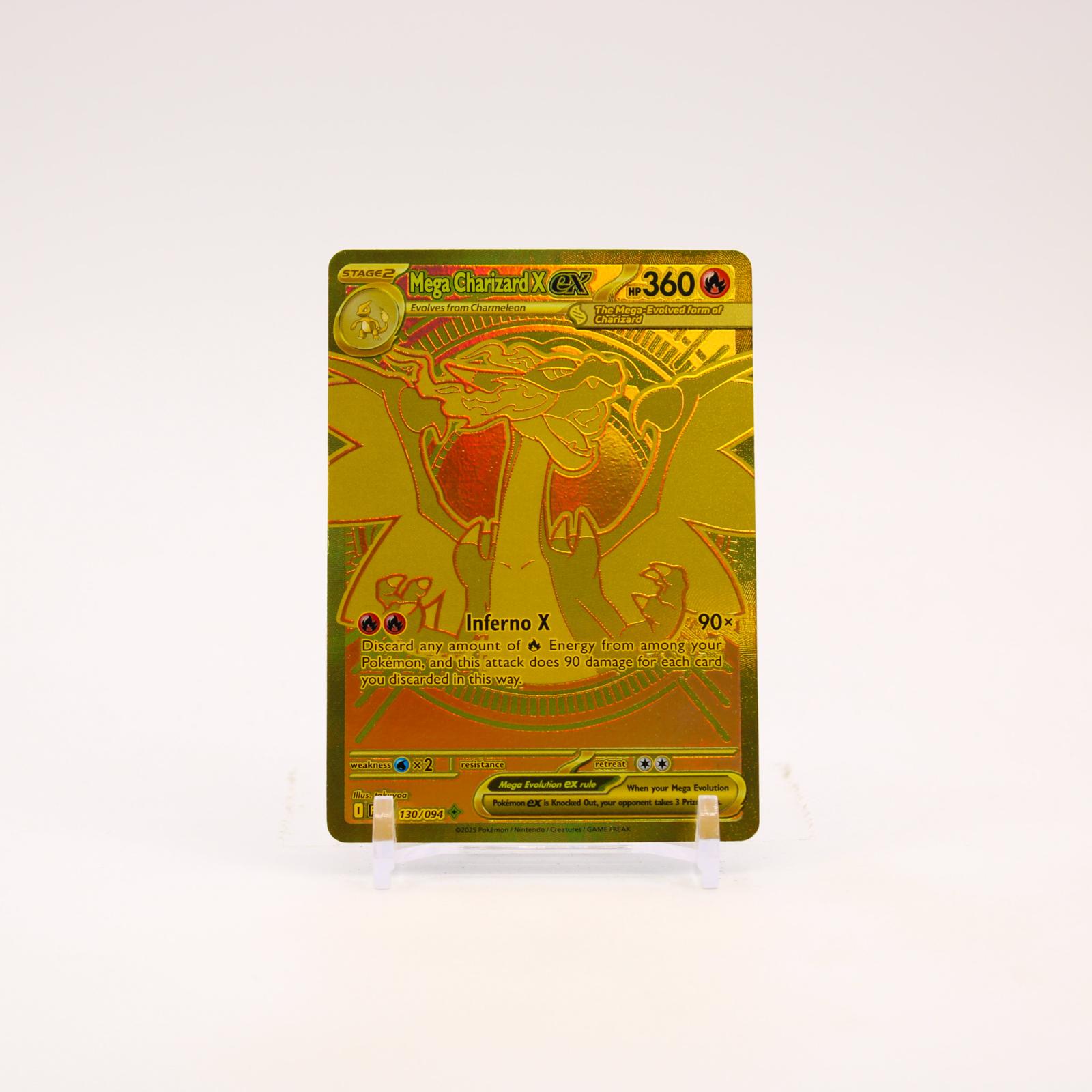 Mega Charizard X ex - 130/094 Phantasmal Flames Gold Pokemon - NM