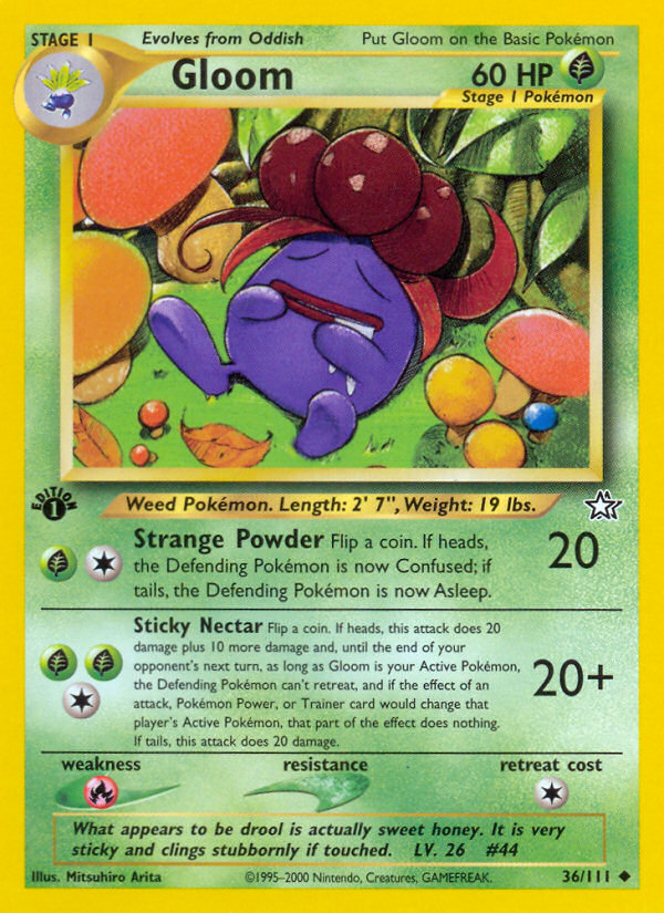 Gloom - 36/111 Neo Genesis Uncommon Unlimited Pokemon - NM