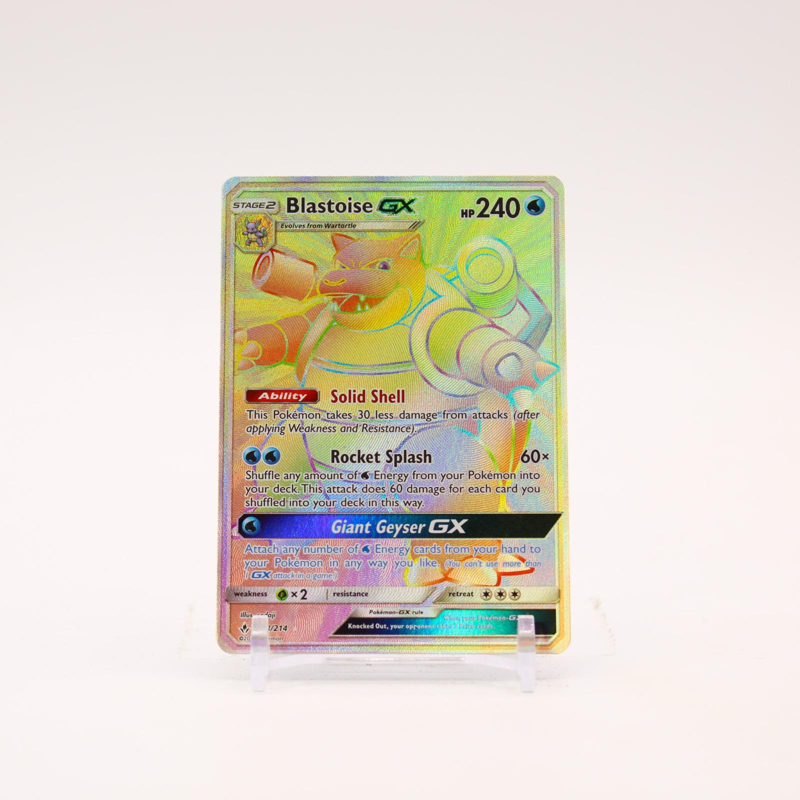 Blastoise GX - 218/214 Unbroken Bonds Holo Rainbow Pokemon - NM/LP