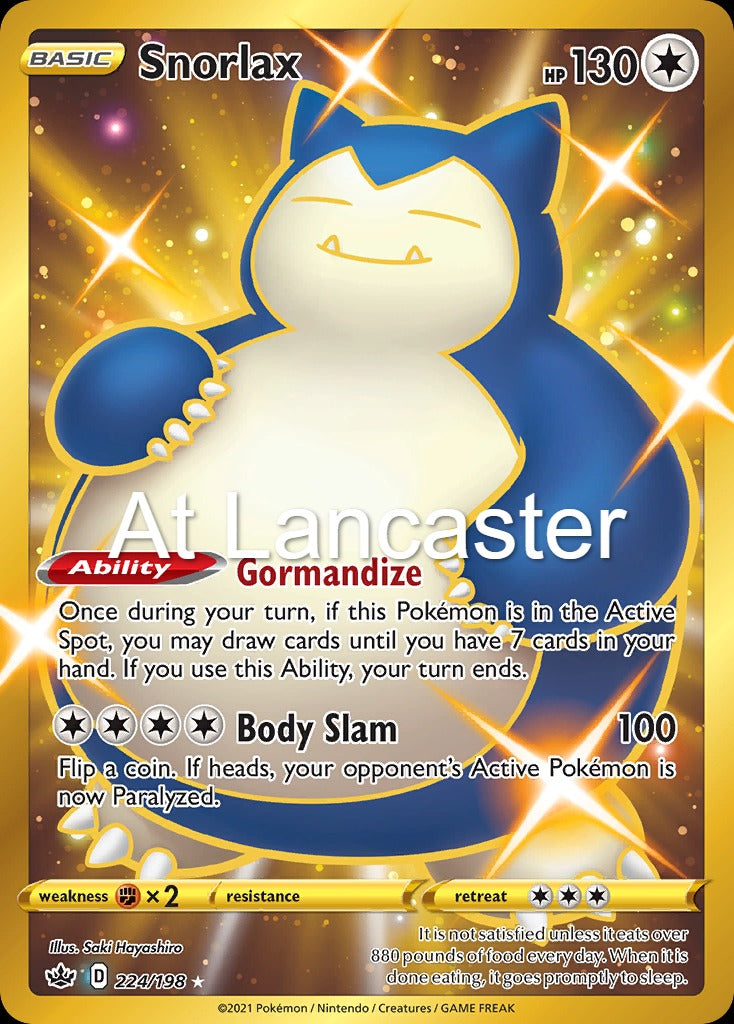 Snorlax - 224/198 Chilling Reign Secret Rare Pokemon - NM (Lanc)