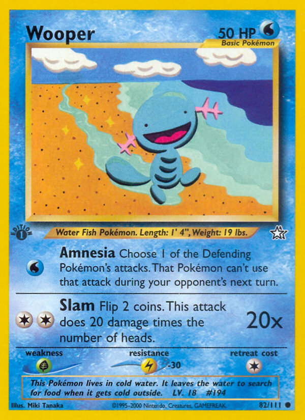 Wooper - 82/111 Neo Genesis Common Unlimited Pokemon - NM