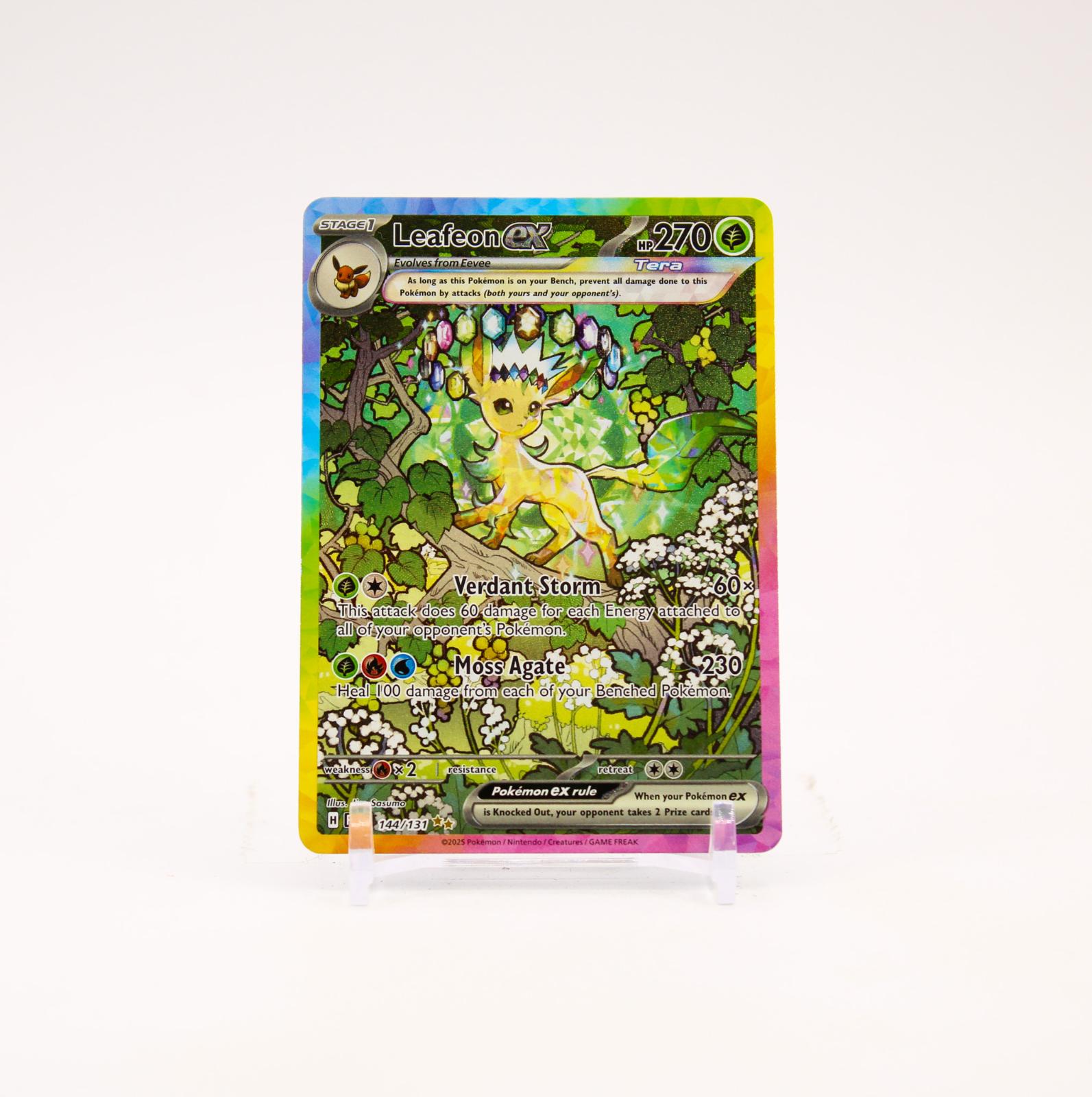 Leafeon ex - 144/131 Prismatic Evolutions Special Illustration Pokemon - NM