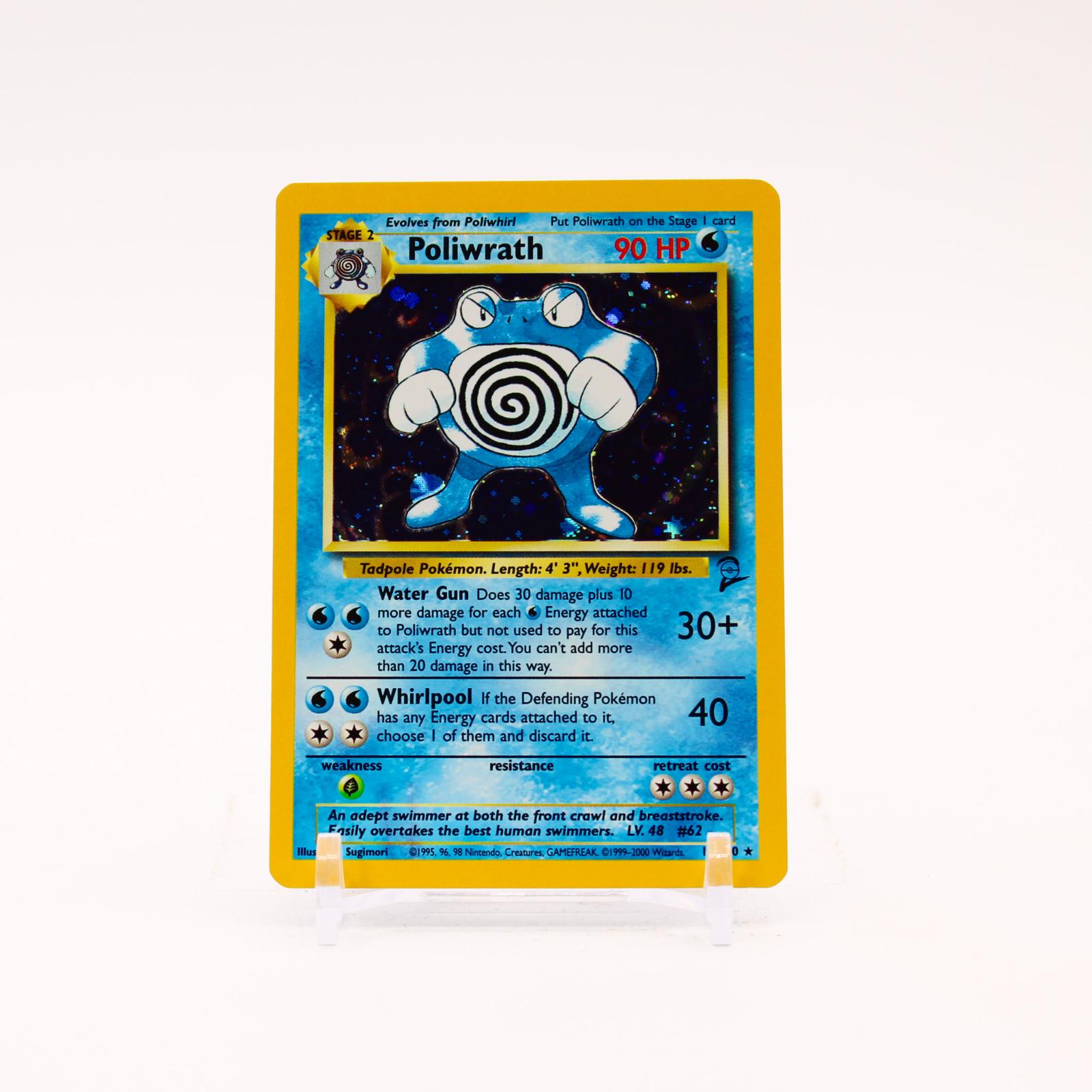 Poliwrath - 15/130 Base Set 2 Holo Rare Pokemon - NM/LP