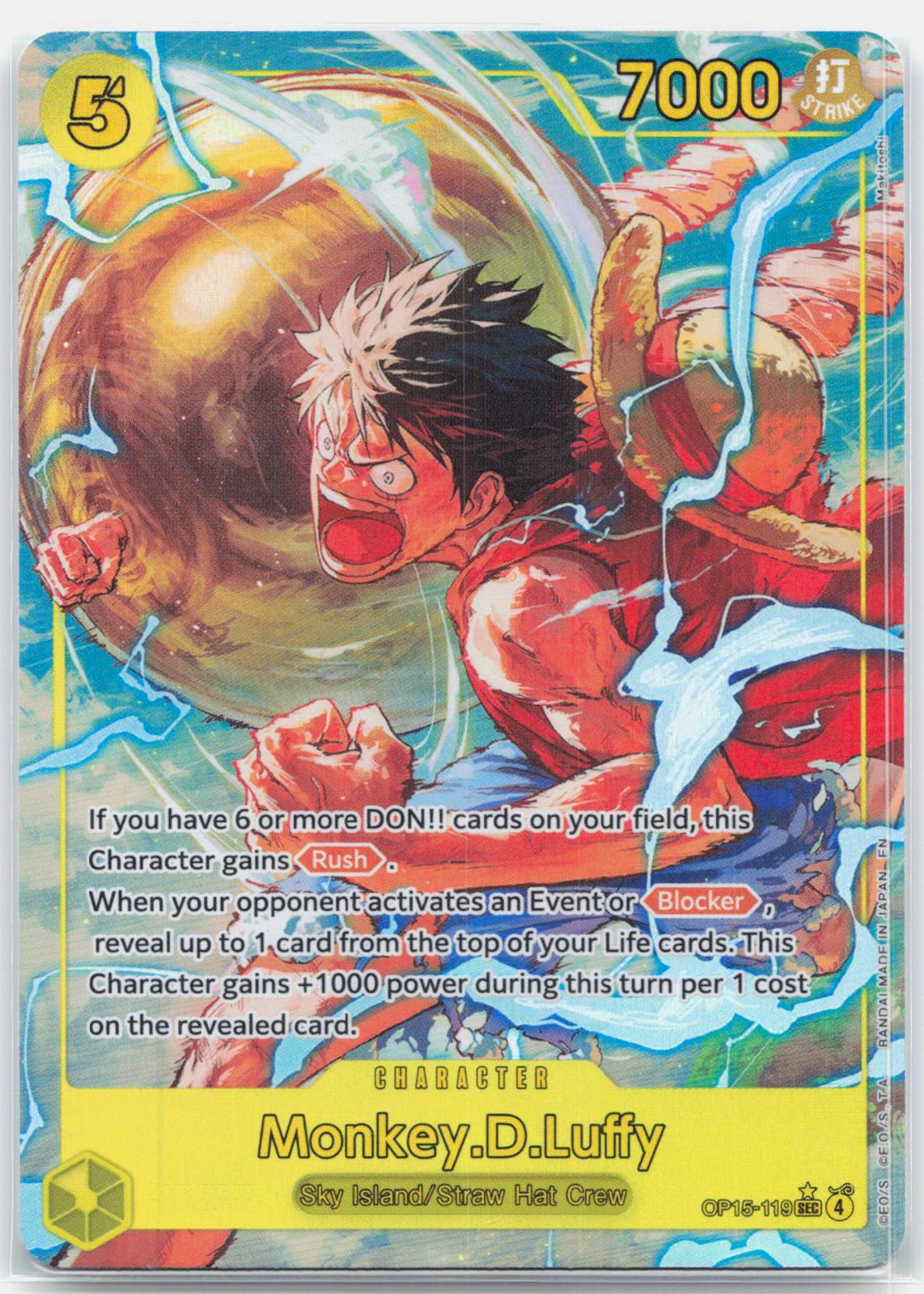 Monkey.D.Luffy Alternate Art - OP15-119 Adventure on Kami's Island SR One Piece - NM/MINT