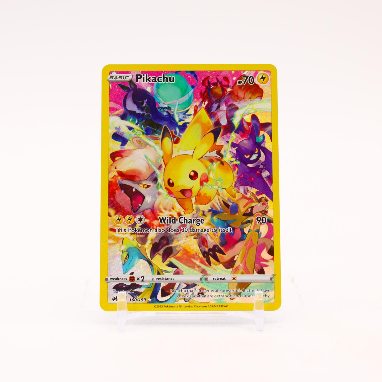 Pikachu - 160/159 Crown Zenith Holo Secret Rare Pokemon - NM