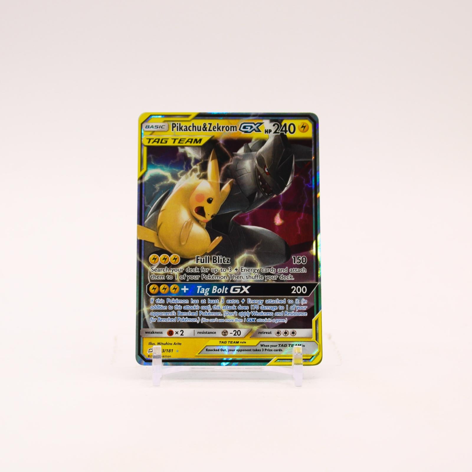 Pikachu & Zekrom GX - 33/181 Team Up Holo Ultra Rare Pokemon - NM