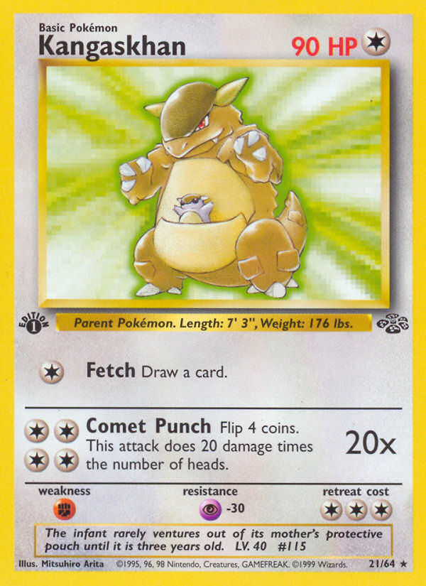 Kangaskhan - 21/64 Jungle Rare Unlimited Pokemon - NM