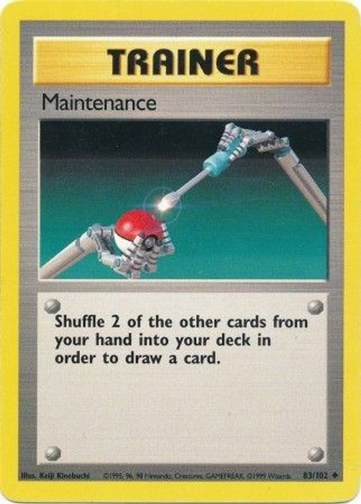 Maintenance - 83/102 Base Set Unlimited Uncommon Pokemon - NM