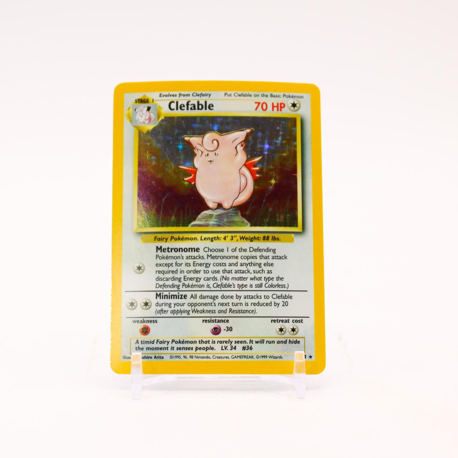 Clefable - 1/64 Jungle Unlimited NO SYMBOL ERROR Holo Rare Pokemon - NM/LP
