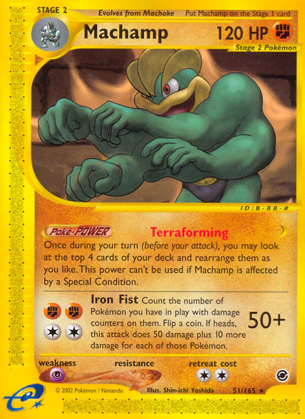 Machamp - 51/165 Expedition Base Set Rare Pokemon - NM