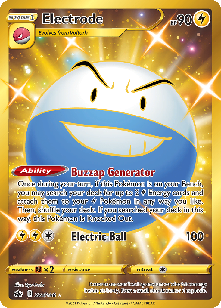 Electrode - 222/198 Chilling Reign Secret Rare Holo Pokemon - NM