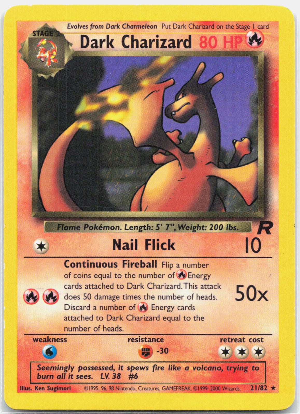 Dark Charizard - 21/82 Team Rocket Unlimited Rare Pokemon - MP