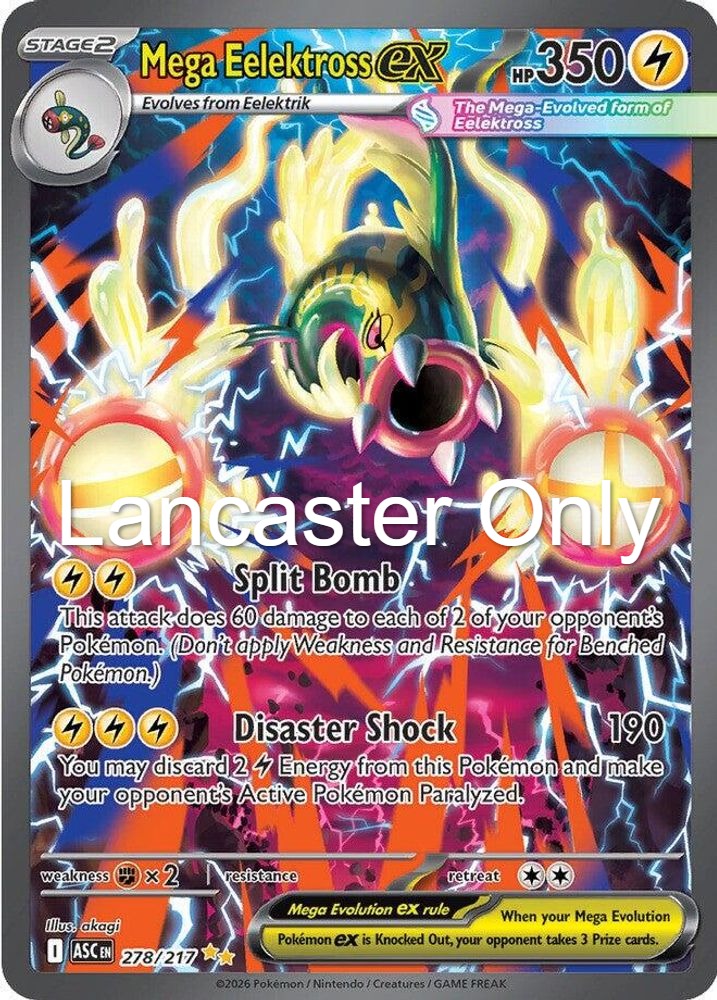 Mega Eelektross ex - 278/217 Ascended Heroes Holo Special Illustration Rare Pokemon - NM (Lanc)
