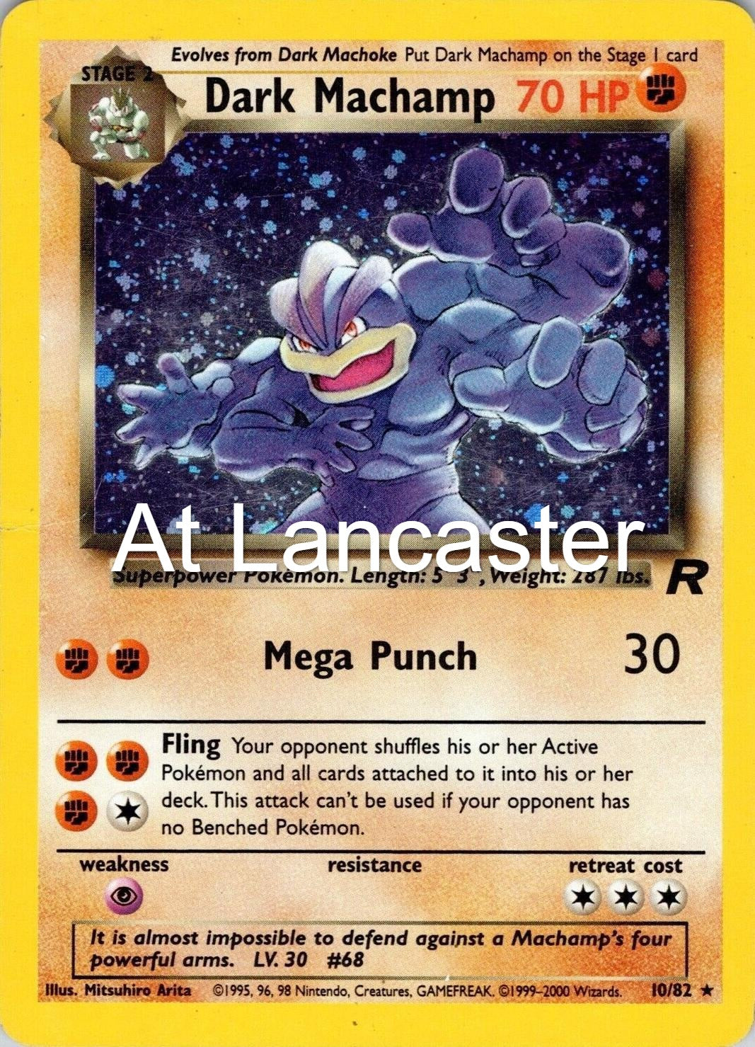 Dark Machamp - 10/82 Team Rocket Unlimiteld Holo Rare Pokemon - LP/MP (Lanc)