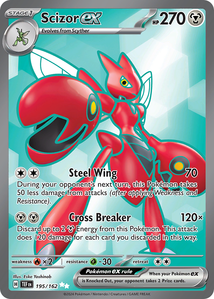 Scizor ex - 195/162 Temporal Forces Ultra Rare Holo Pokemon - NM