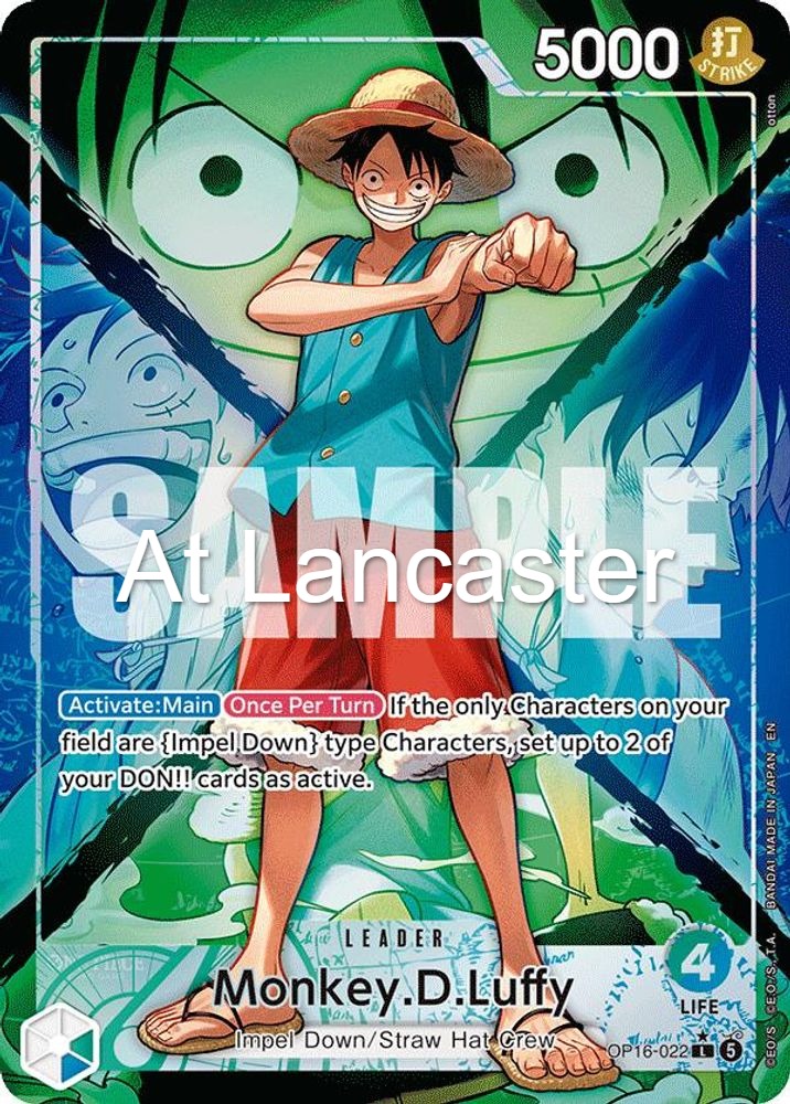 Monkey.D.Luffy (022) (Alternate Art) - OP16-022 The Time of Battle Leader One Piece - NM (Lanc)