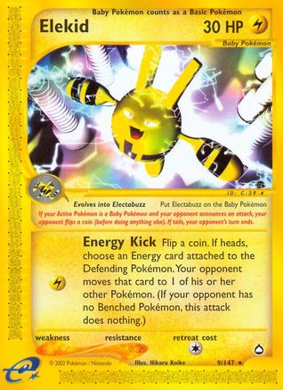 Elekid - 9/147 Aquapolis Rare Pokemon - NM