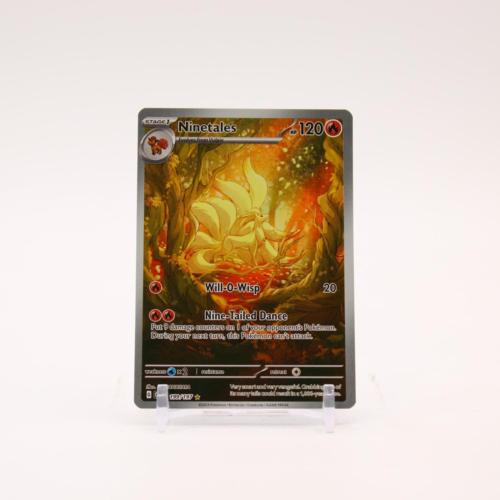 Ninetales - 199/197 Obsidian Flames Holo Illustration Rare Pokemon - NM/LP