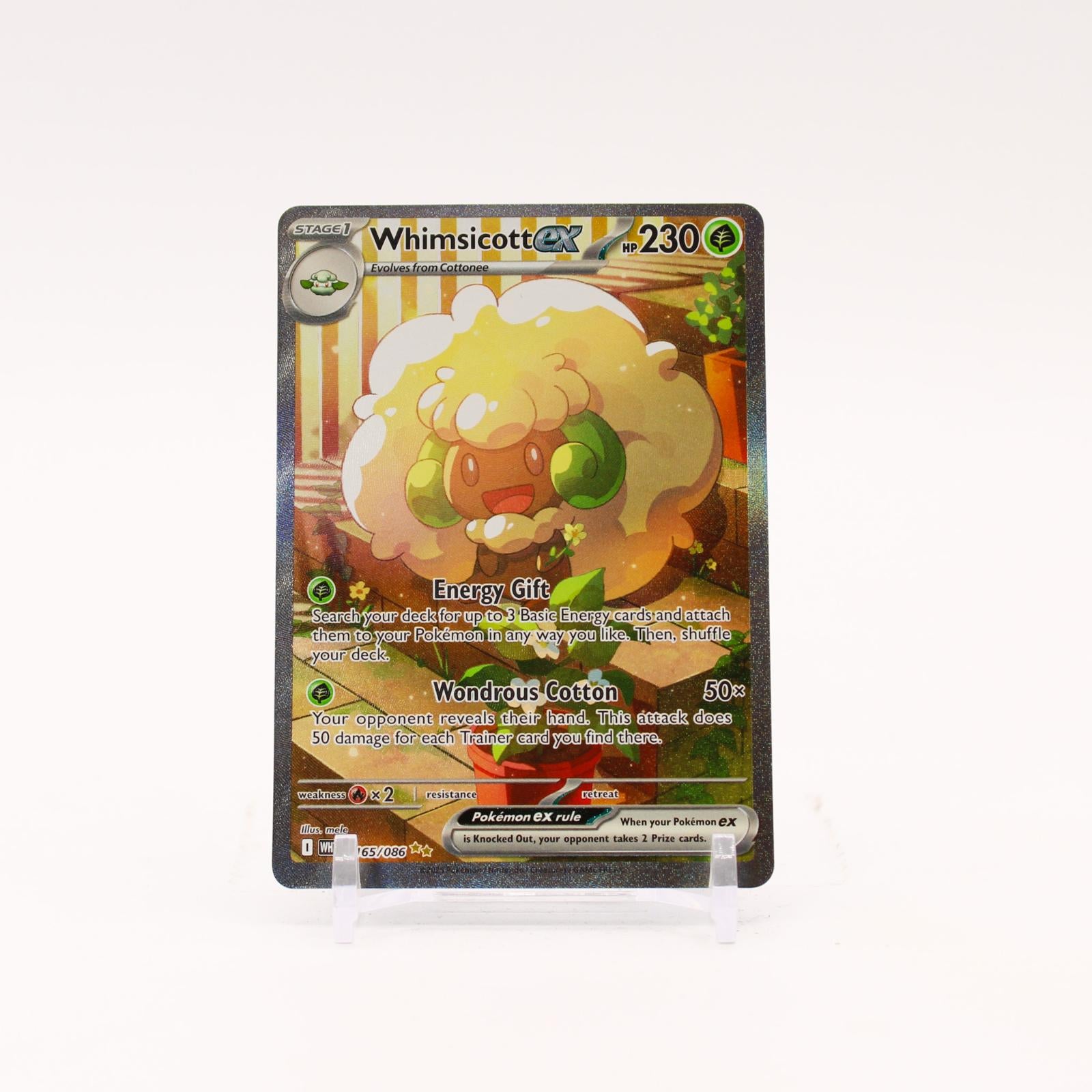 Whimsicott ex - 165/086 White Flare Holo Special Illustration Pokemon - NM/MINT