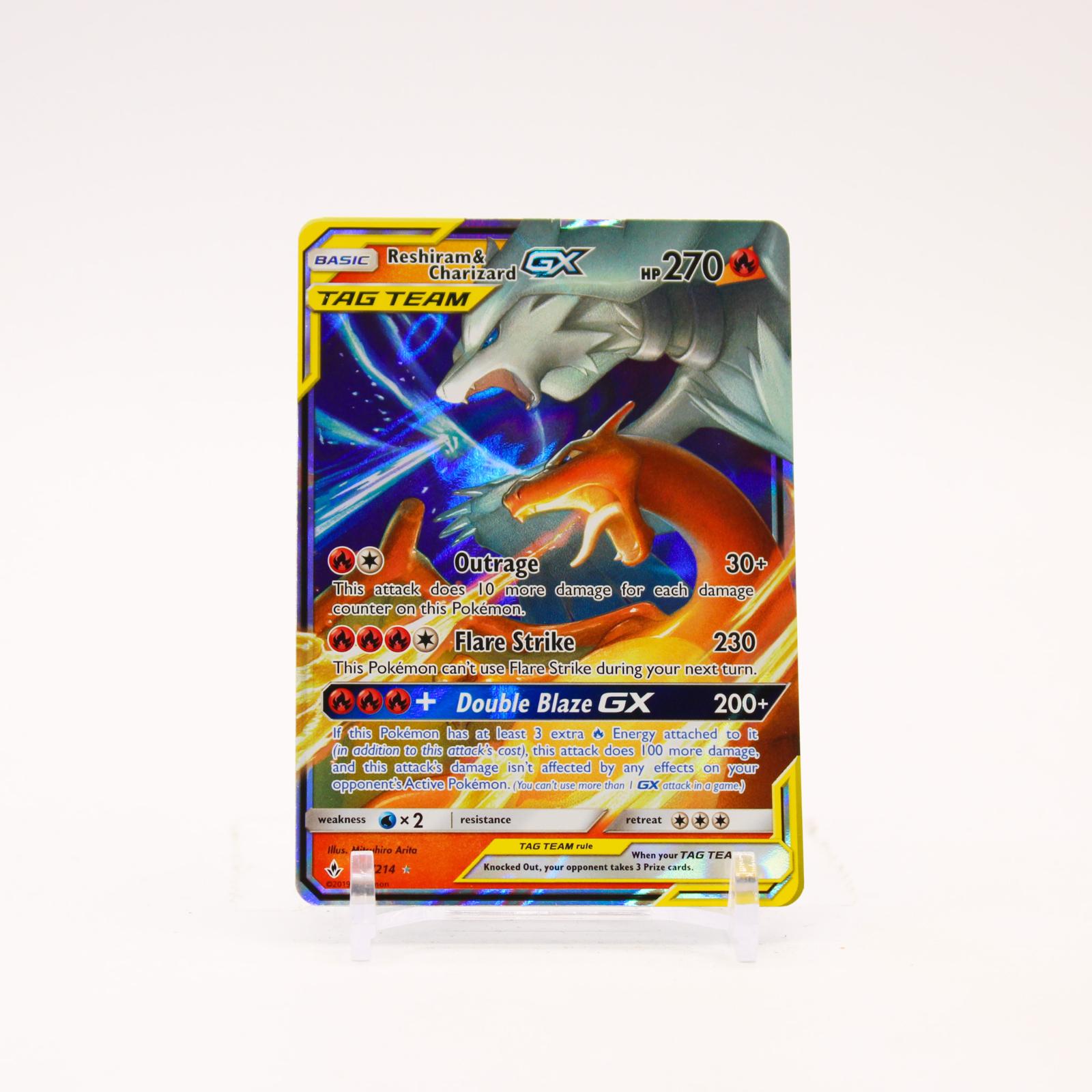 Reshiram & Charizard GX - 20/214 Unbroken Bonds Holo Ultra Rare Pokemon - LP