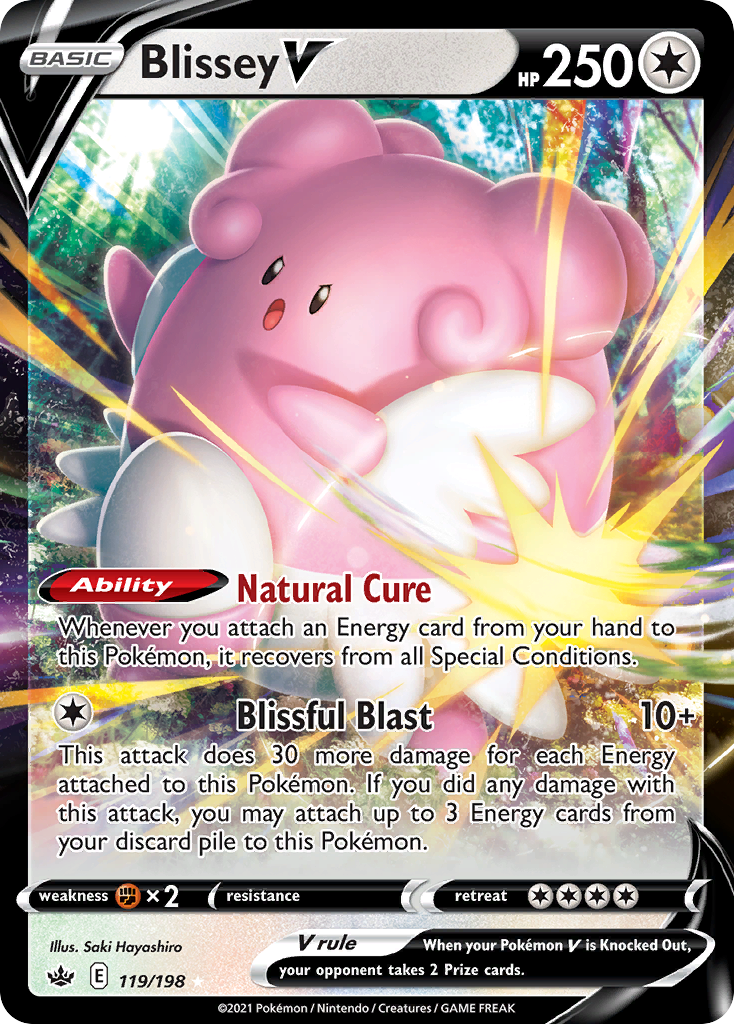 Blissey V - 119/198 Chilling Reign V Rare Holo Pokemon - NM