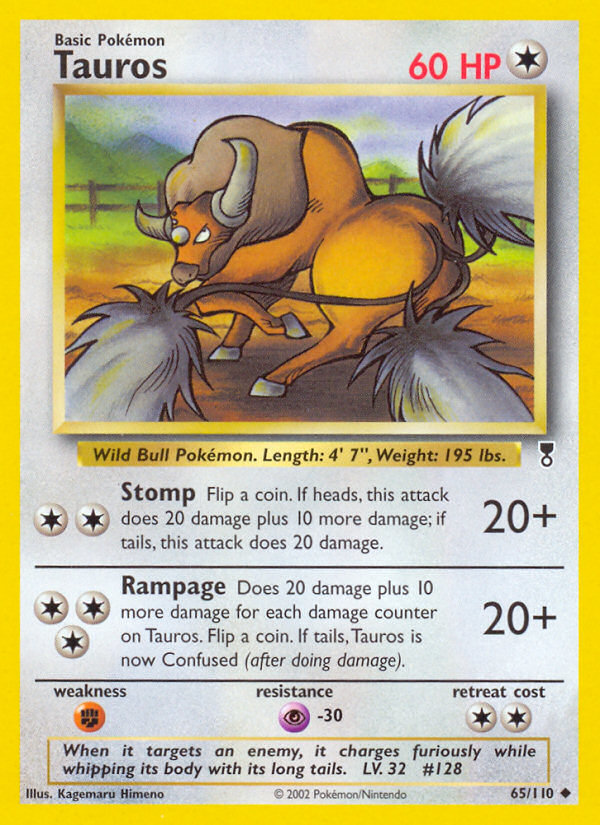 Tauros - 65/110 Legendary Collection Uncommon Pokemon - NM