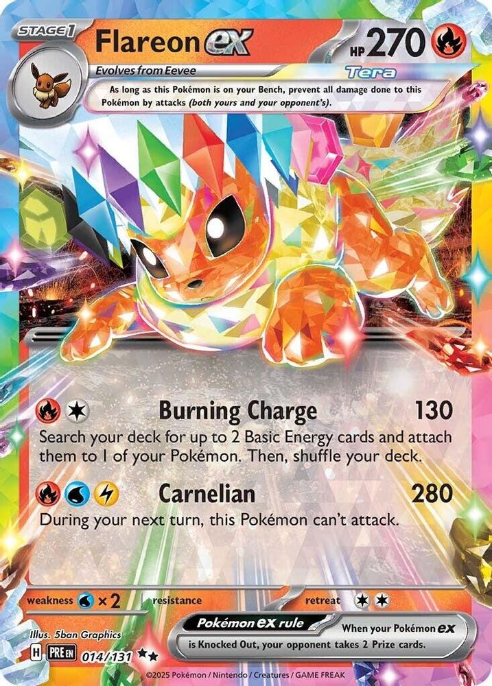 Flareon ex - 014/131 Prismatic Evolutions Double Rare Holo Pokemon - NM
