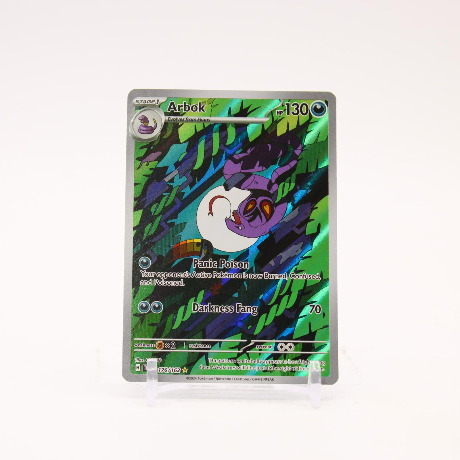 Arbok - 176/162 Temporal Forces Holo Illustration Rare Pokemon - NM/LP