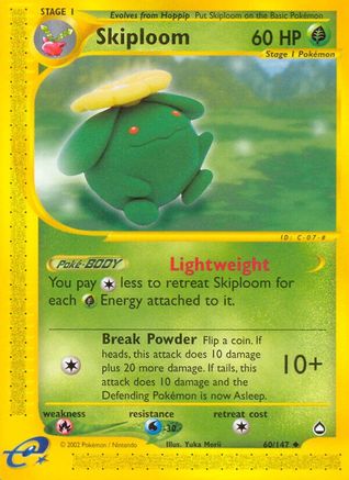 Skiploom - 60/147 Aquapolis Uncommon Pokemon - NM