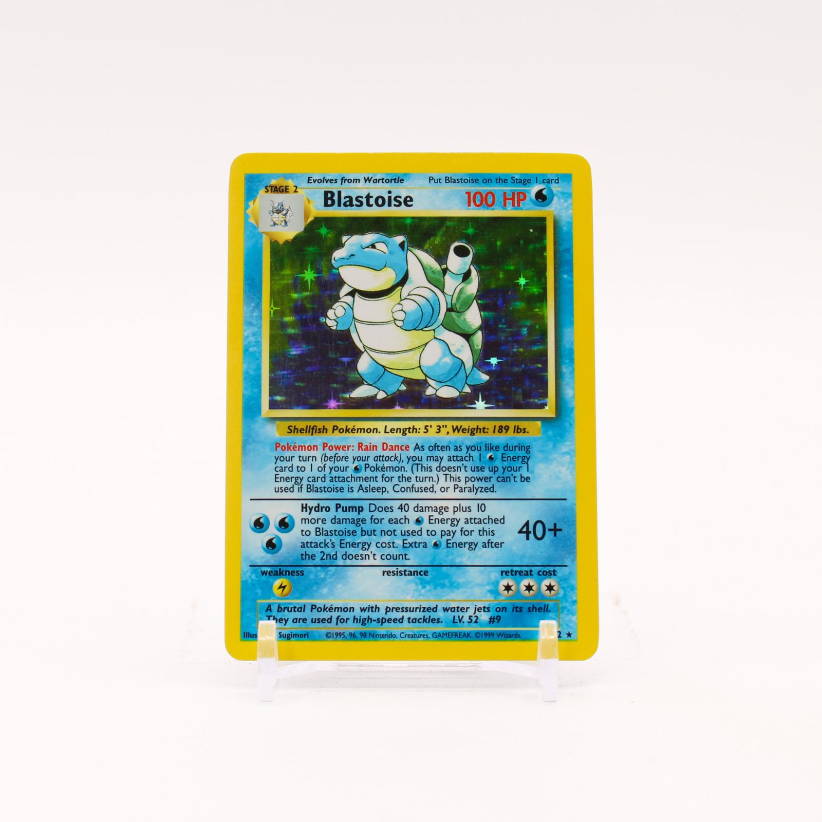 Blastoise - 2/102 Base Set Unlimited Holo Rare Pokemon - LP/MP