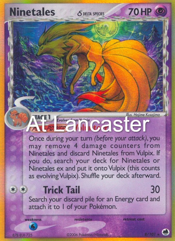 Ninetales - 8/101 Dragon Frontiers Rare Pokemon - DMG (Lanc)