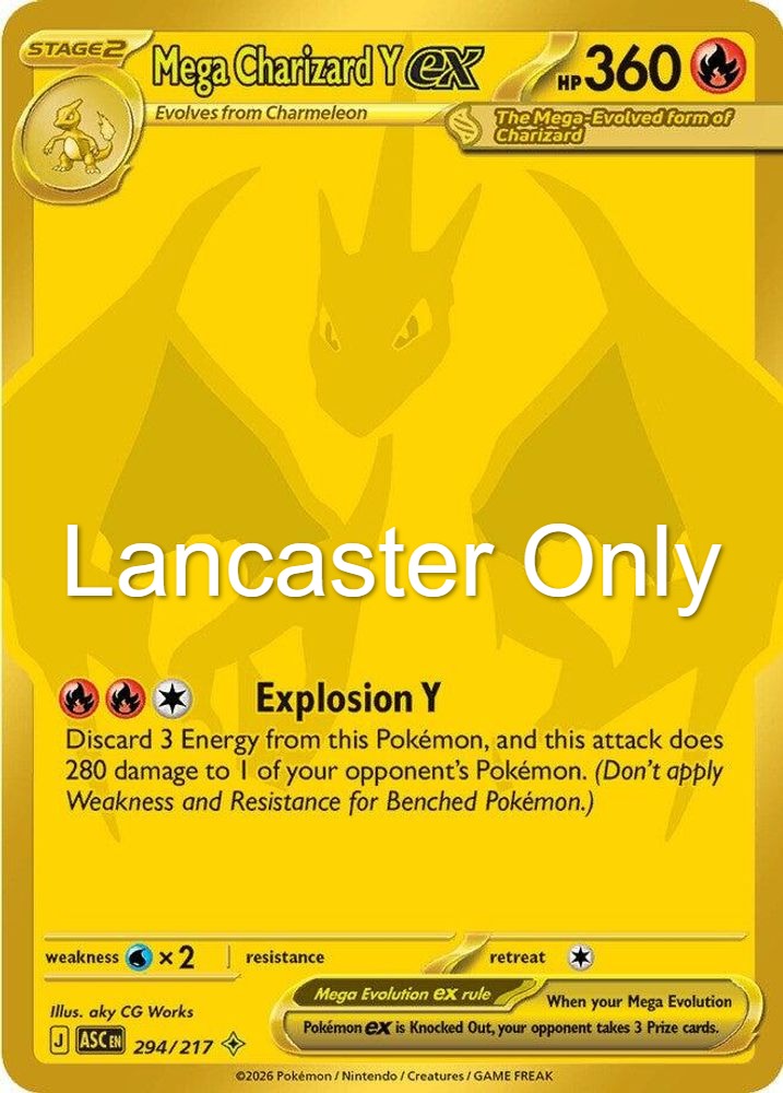 Mega Charizard Y ex - 294/217 Ascended Heroes Holo Mega Hyper Rare Pokemon - NM (Lanc)