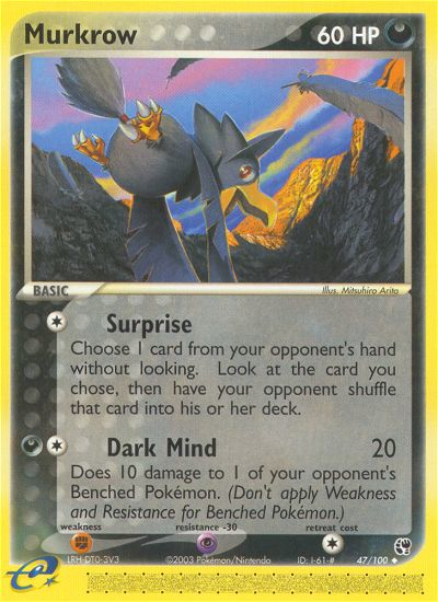 Murkrow - 47/100 Sandstorm Uncommon Pokemon - NM