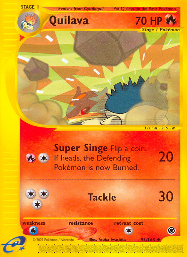 Quilava - 91/165 Expedition Base Set Uncommon Pokemon - NM