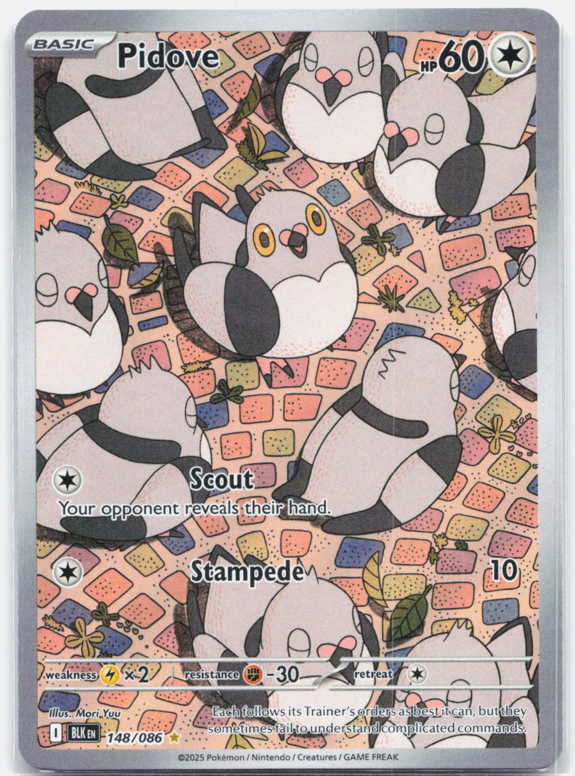 Pidove - 148/086 Black Bolt Illustration Rare Pokemon - NM/LP