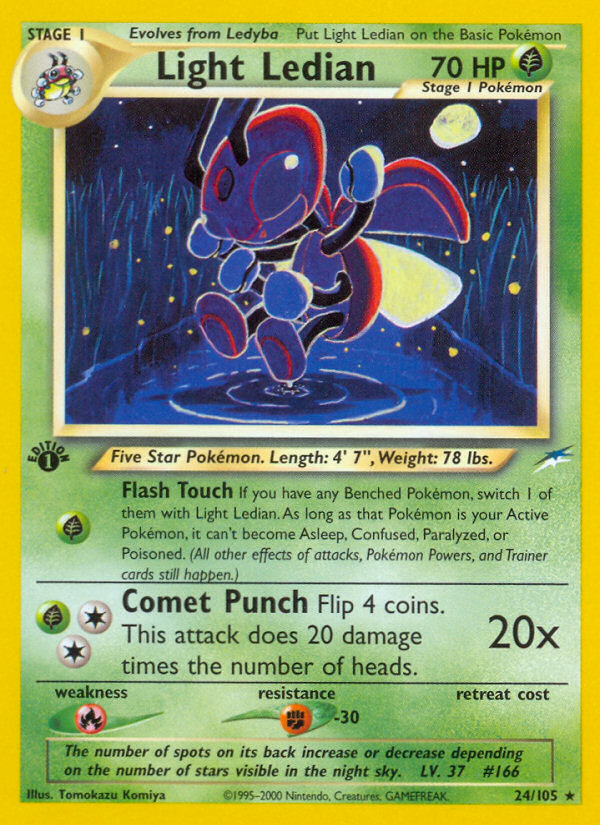 Light Ledian - 24/105 Neo Destiny Rare Unlimited Pokemon - NM
