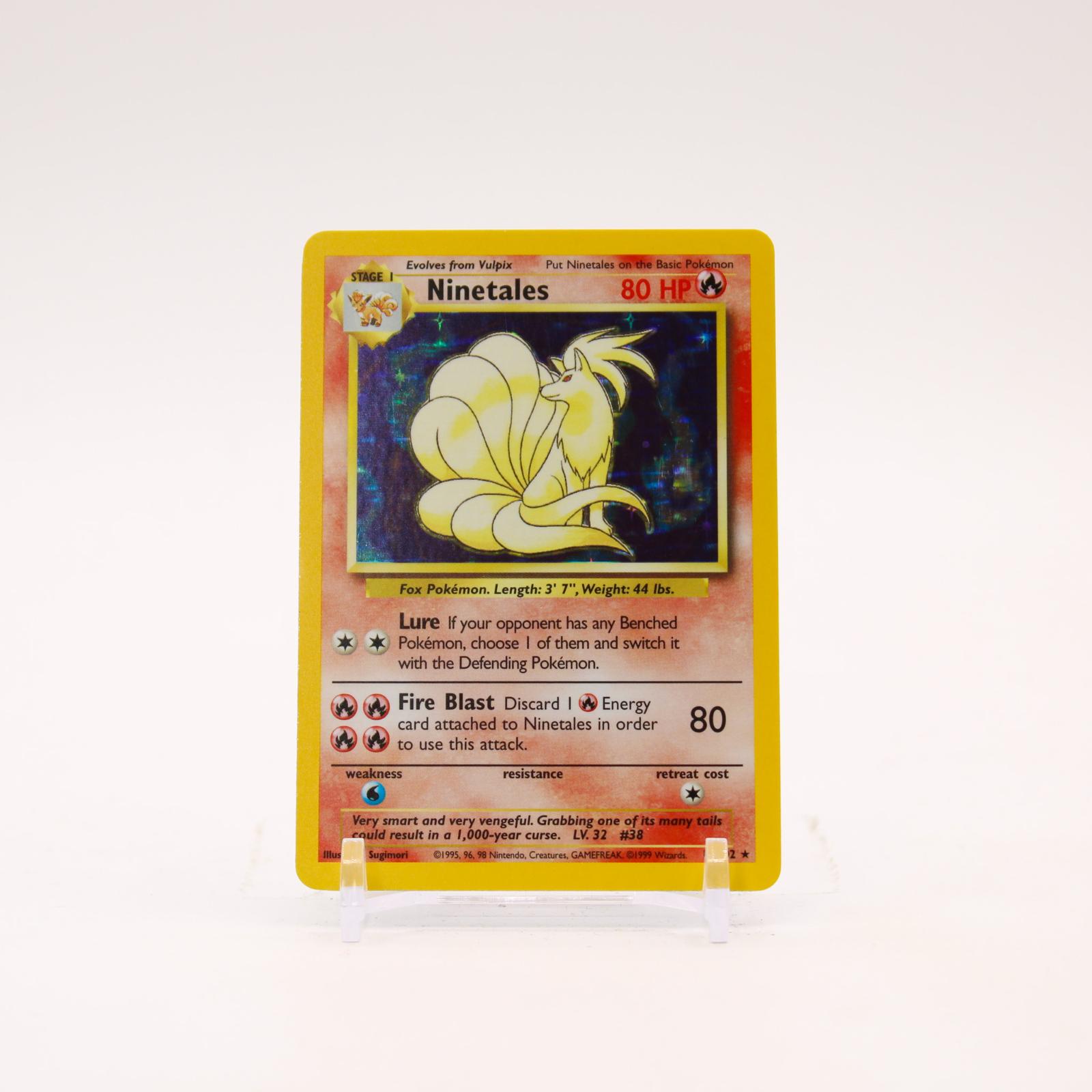 Ninetales - 12/102 Base Set Unlimited Holo Rare Pokemon - NM/LP