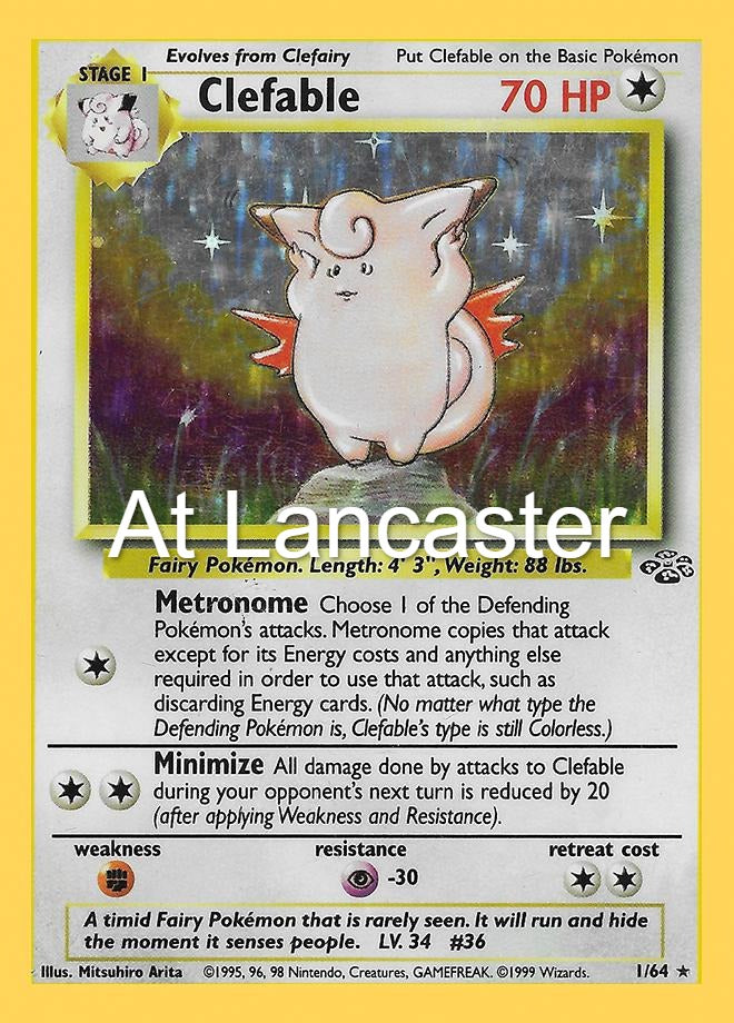 Clefable - 1/64 Jungle Unlimited Holo Rare Pokemon - LP/MP (Lanc)