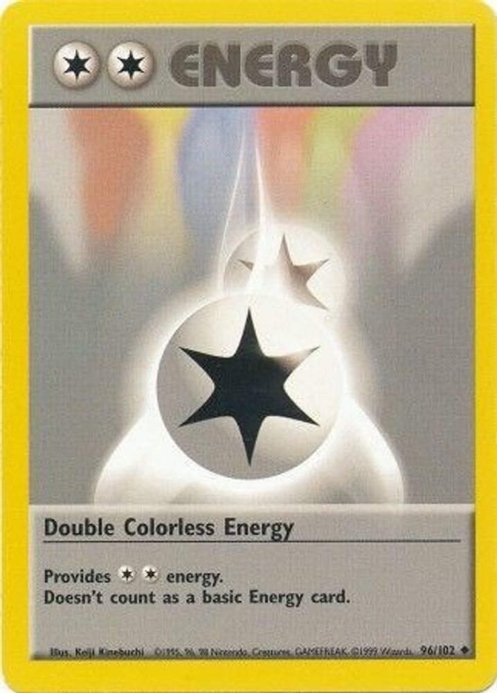 Double Colorless Energy - 96/102 Base Set Unlimited Uncommon Pokemon - NM