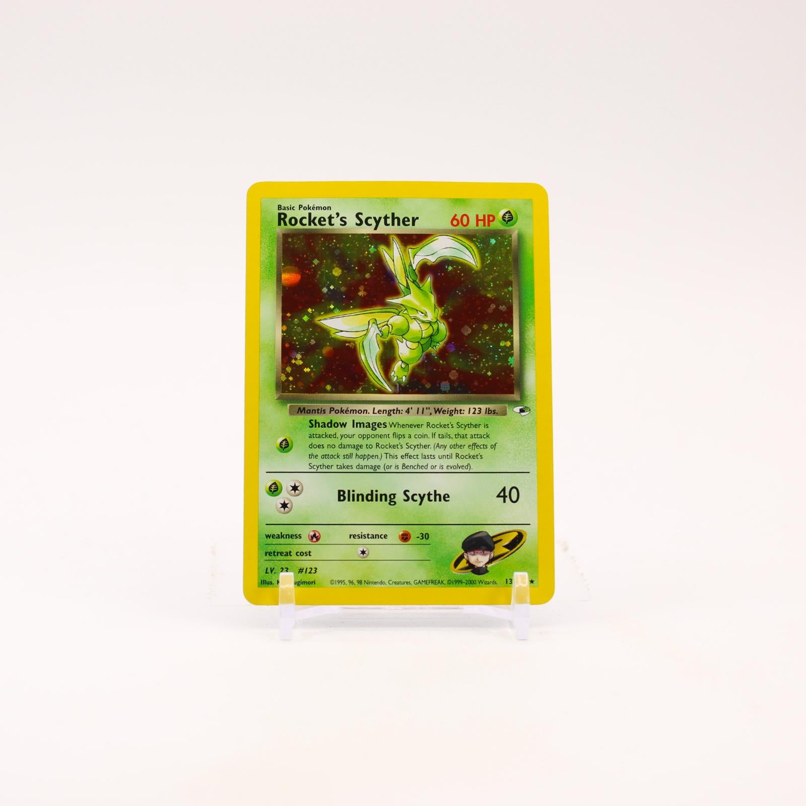 Rocket's Scyther - 13/132 Gym Heroes Unlimited Holo Rare Pokemon - LP/MP