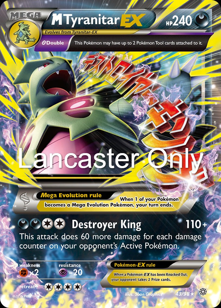 M Tyranitar EX - 43/98 Ancient Origins Holo EX Rare Pokemon - NM (Lanc)