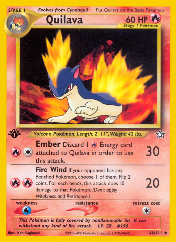 Quilava - 46/111 Neo Genesis Uncommon Unlimited Pokemon - NM