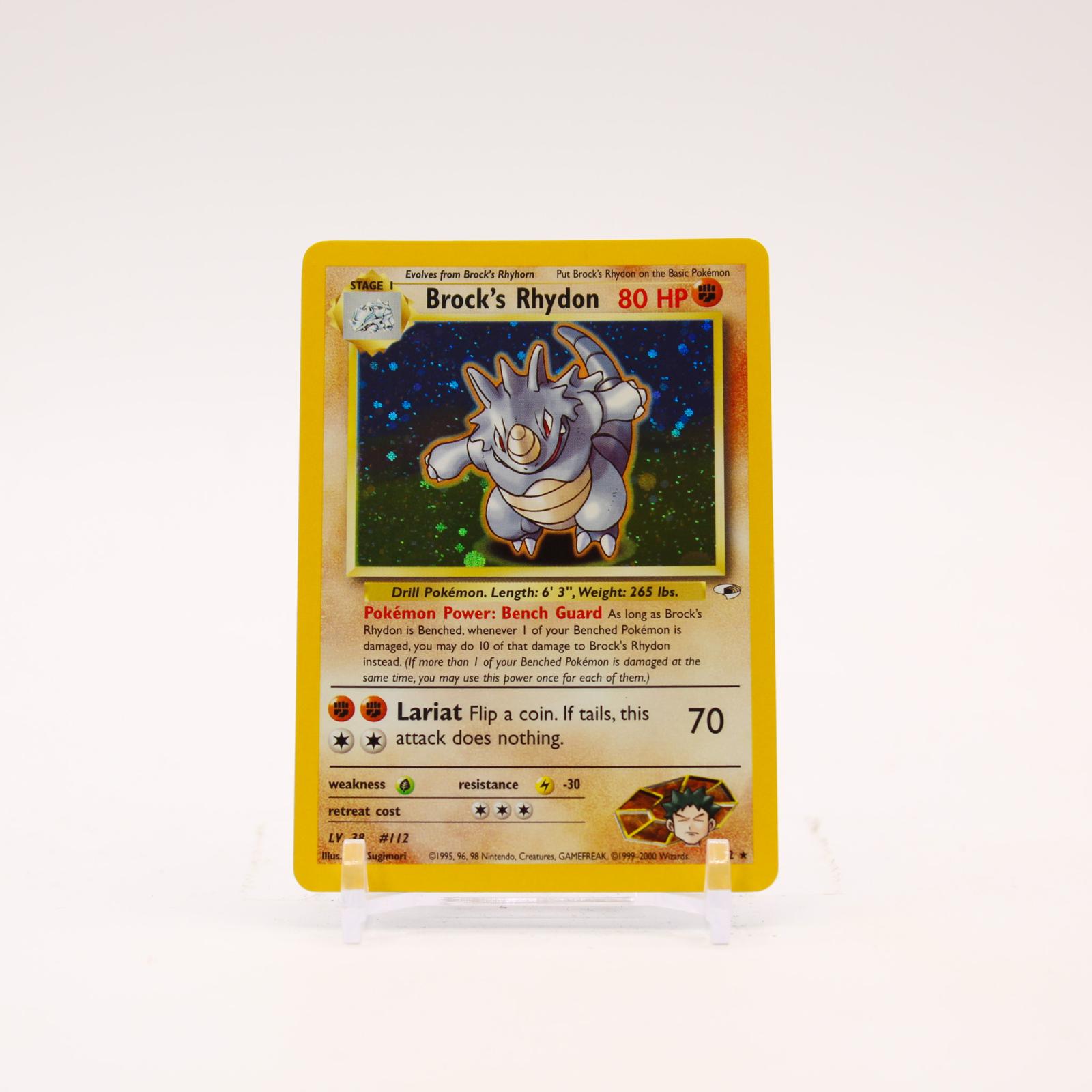 Brock's Rhydon - 2/132 Gym Heroes Unlimited Holo Rare Pokemon - NM