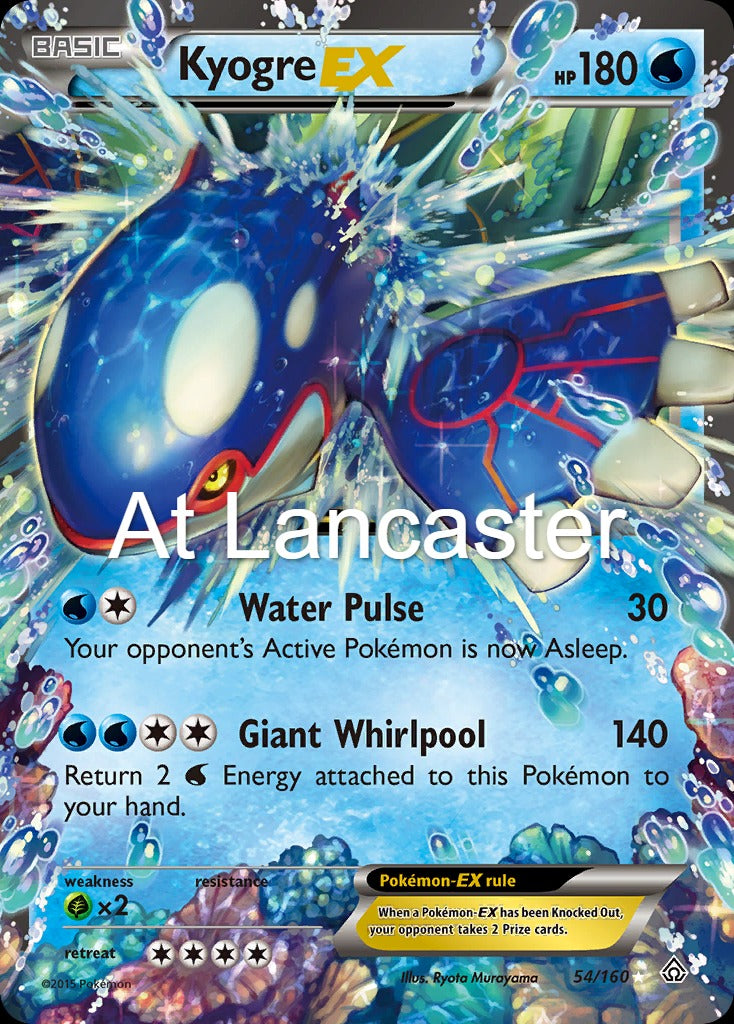 Kyogre EX - 54/160 Primal Clash Ultra Rare Pokemon - NM (Lanc)