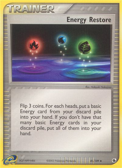 Energy Restore - 81/109 Ruby & Sapphire Uncommon Pokemon - NM