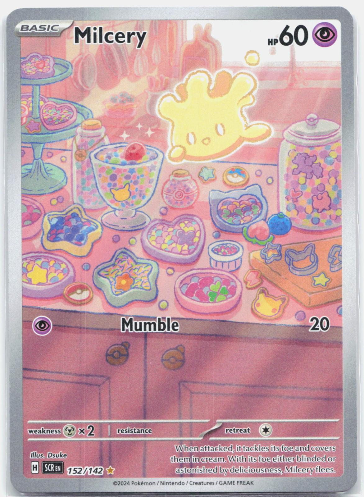 Milcery - 152/142 Stellar Crown Illustration Rare Pokemon - NM