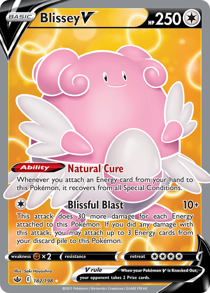 Blissey V - 182/198 Chilling Reign Ultra Rare Holo Pokemon - NM