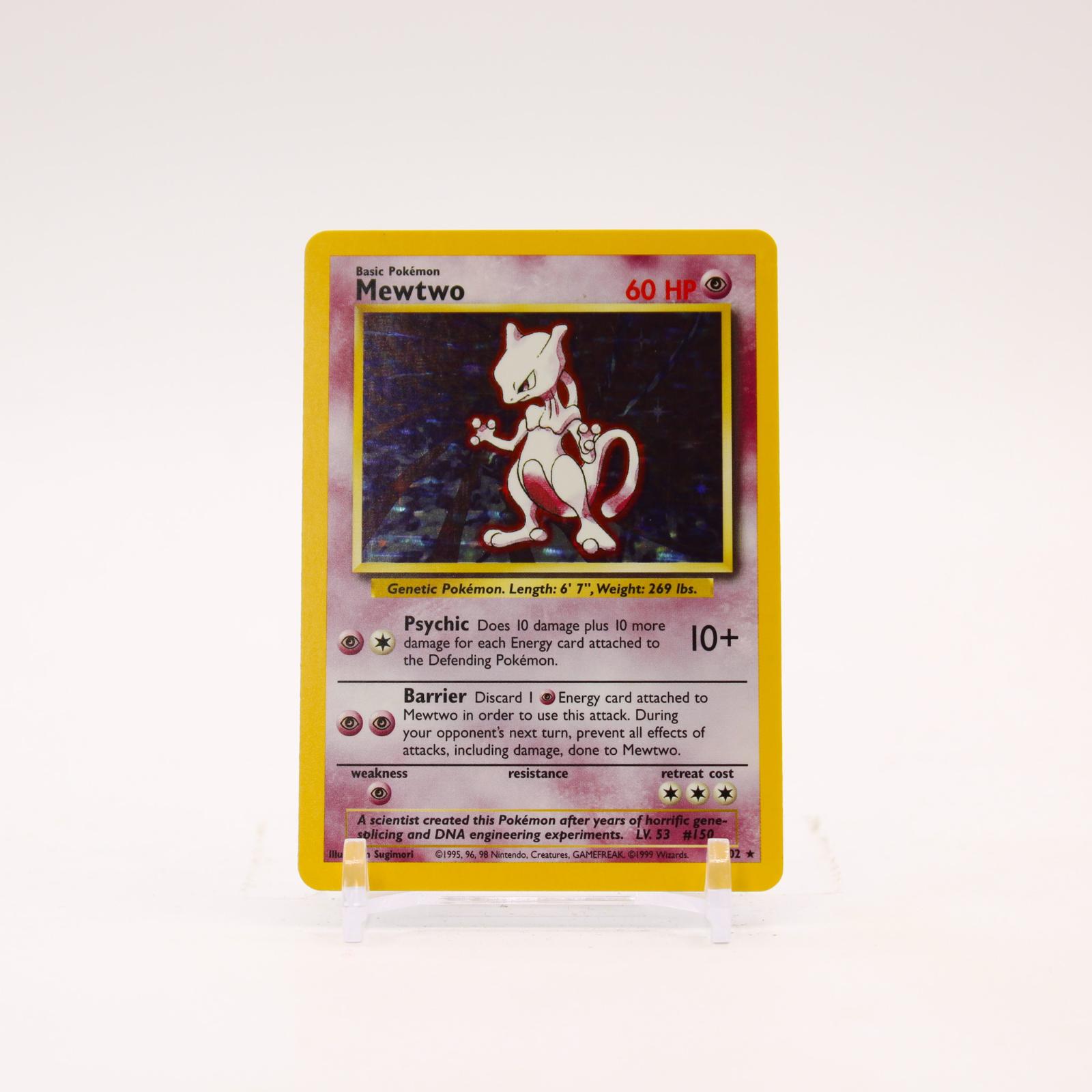 Mewtwo - 10/102 Base Set Unlimited Holo Rare Pokemon - NM/LP